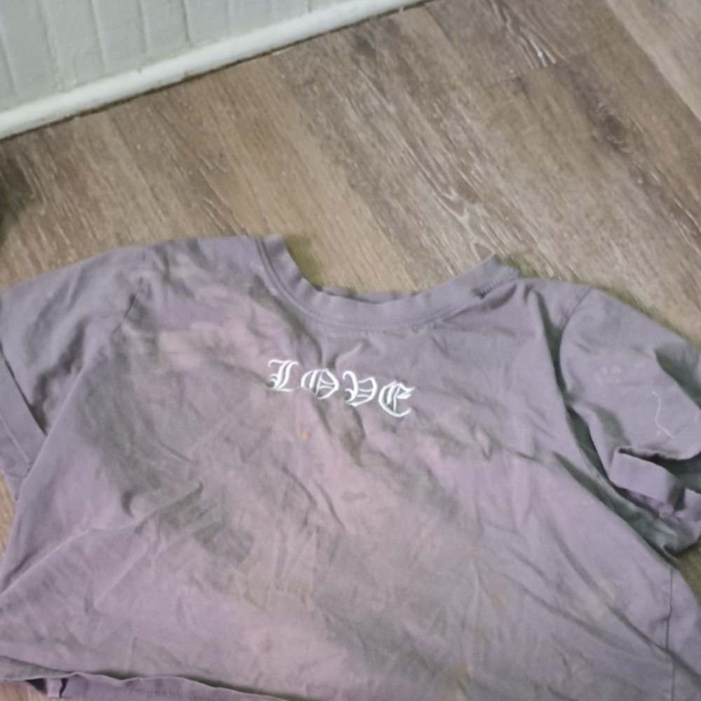 Trendy Light Gray Crop Top with 'LOVE' Print